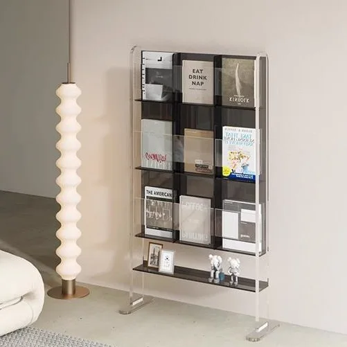 

Acrylic living room floor-to-ceiling reading bookshelf shelf shelf simple display rack newspaper storage light luxury magazine