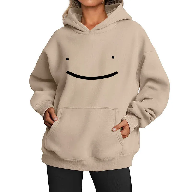 2024 European and American new autumn smiling face 3D printing OVERSIZE hooded loose hoodie for men and women hooded hoodie