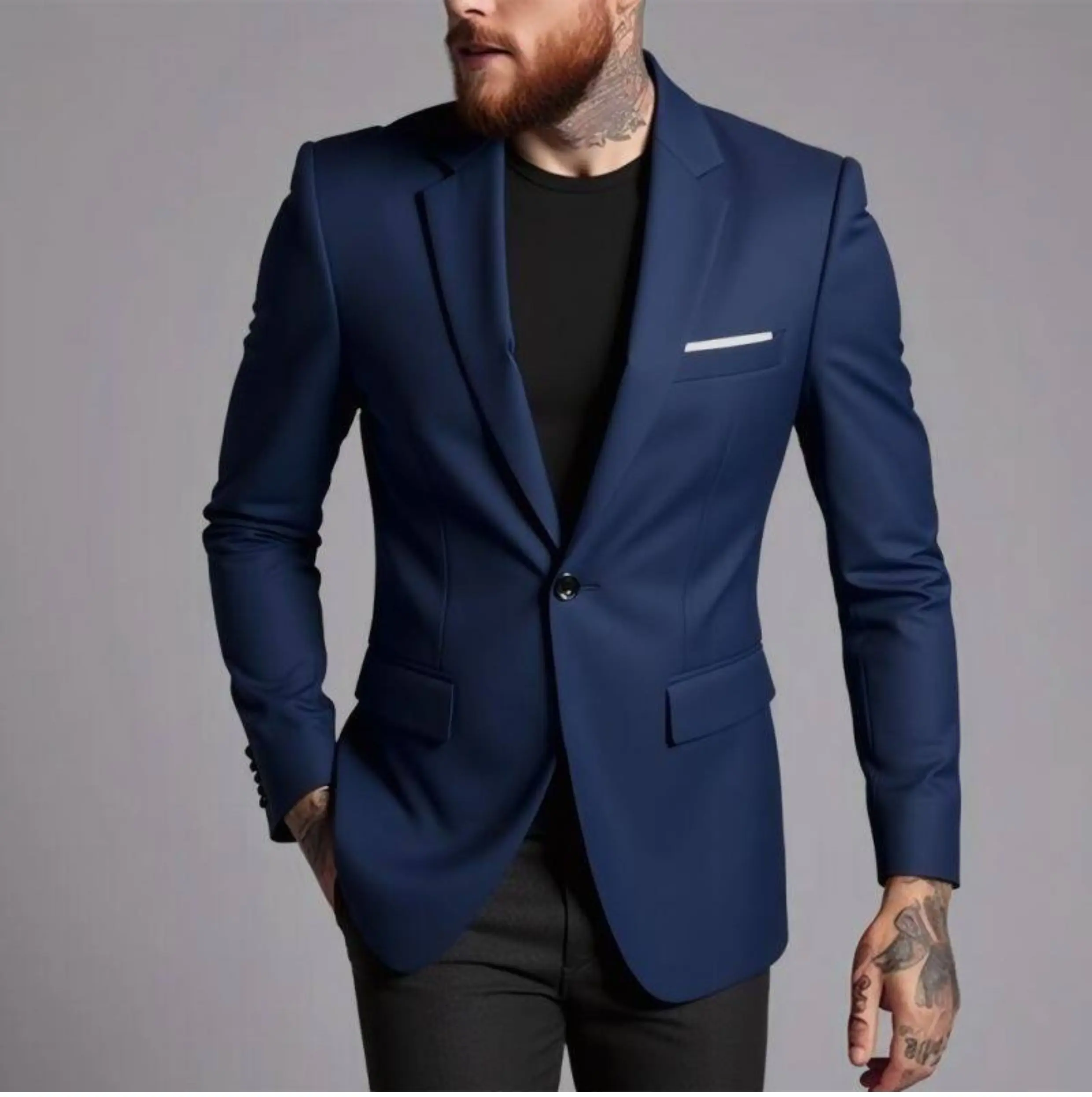 6XL-M جودة عالية الأعمال بلون رداء غير رسمية سترة 2025 الرجال سليم صالح عادية موضة الزفاف العريس سهرة معطف القمم