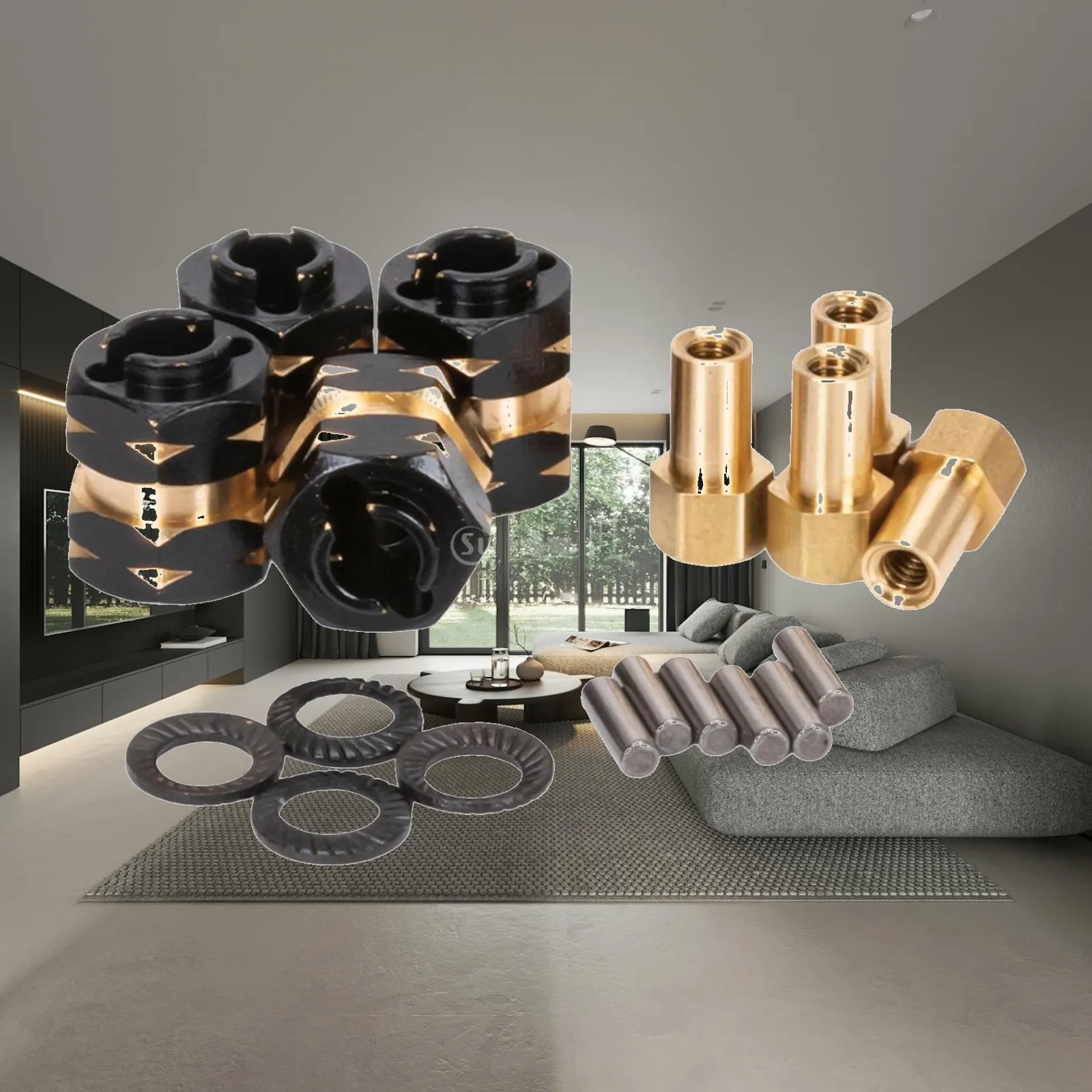 4x Wheels Hex Hubs Hex Drive Hubs Combiner Coupler Aluminum Alloy Wheel Hex Adapter for Axial SCX24 Upgrade Accessories Axi00001