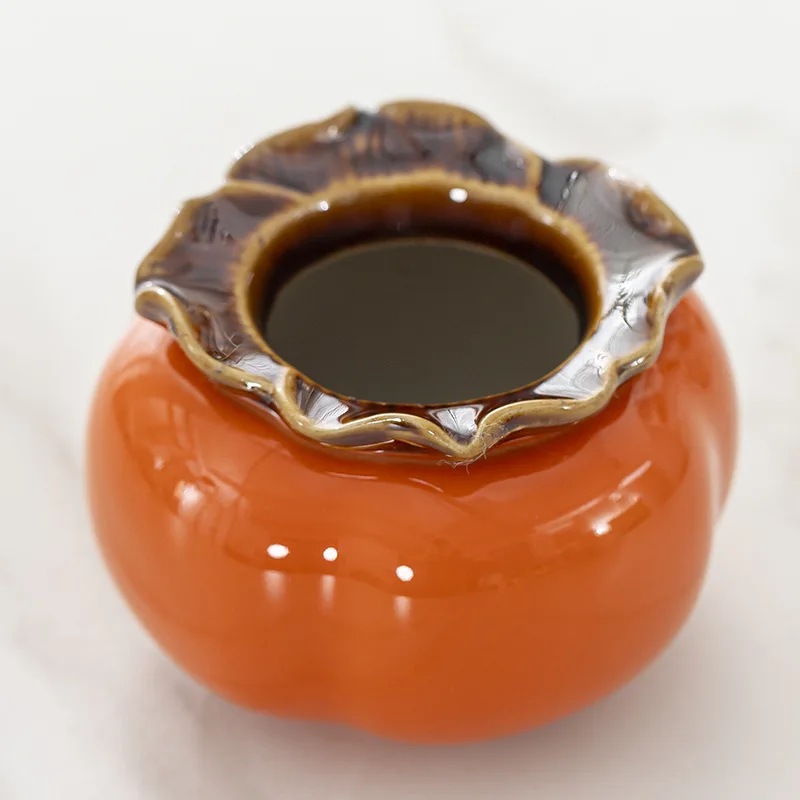 2PCS Ceramic Persimmon Vase for Hydroponic Flowers, Creative Home Decor Housewarming Wedding Gift