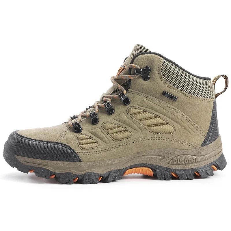Men Work Shoes Size 39-46 High-Top Men Hiking Shoes Waterproof Outdoor Men's Shoes Lace-Up Non-slip Men Sneakers Spring Autumn