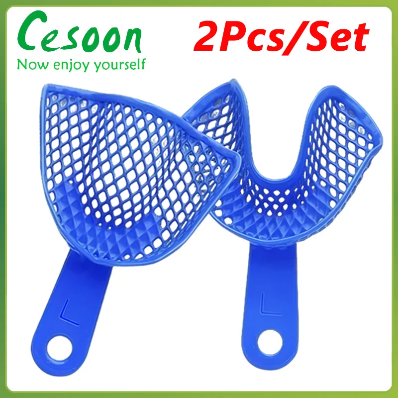 

2Pcs/Set Dental Impressions Tray Plastic-Steel Teeth Holders Oral Hygiene Dentist Material Dentistry Orthodontic Clinic Supplies