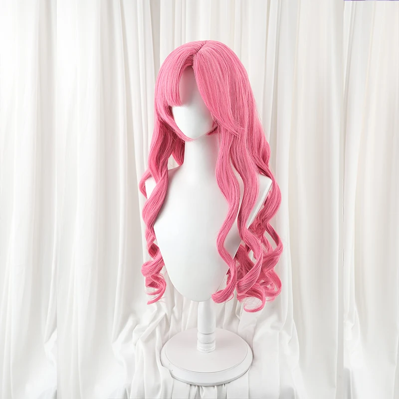 ROLECOS 게임 LOL 향수 보석 아리 코스프레 가발 70cm 핑크 컬러 여성 가발 내열성 합성 머리카락