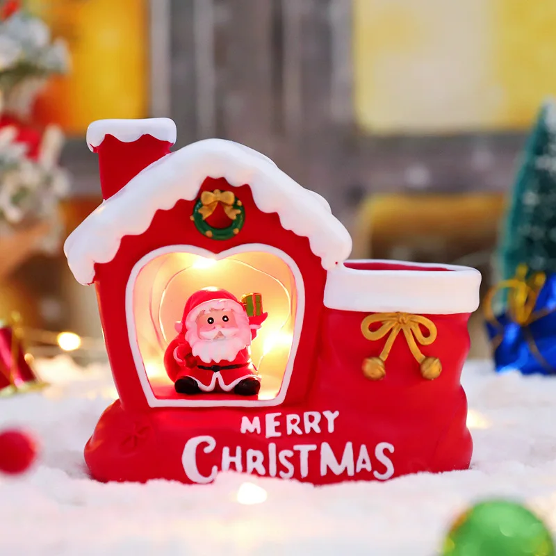 Santa Claus Small Night Lamp, Pen Holder, Creative Christmas Eve, Children Gift Decorations