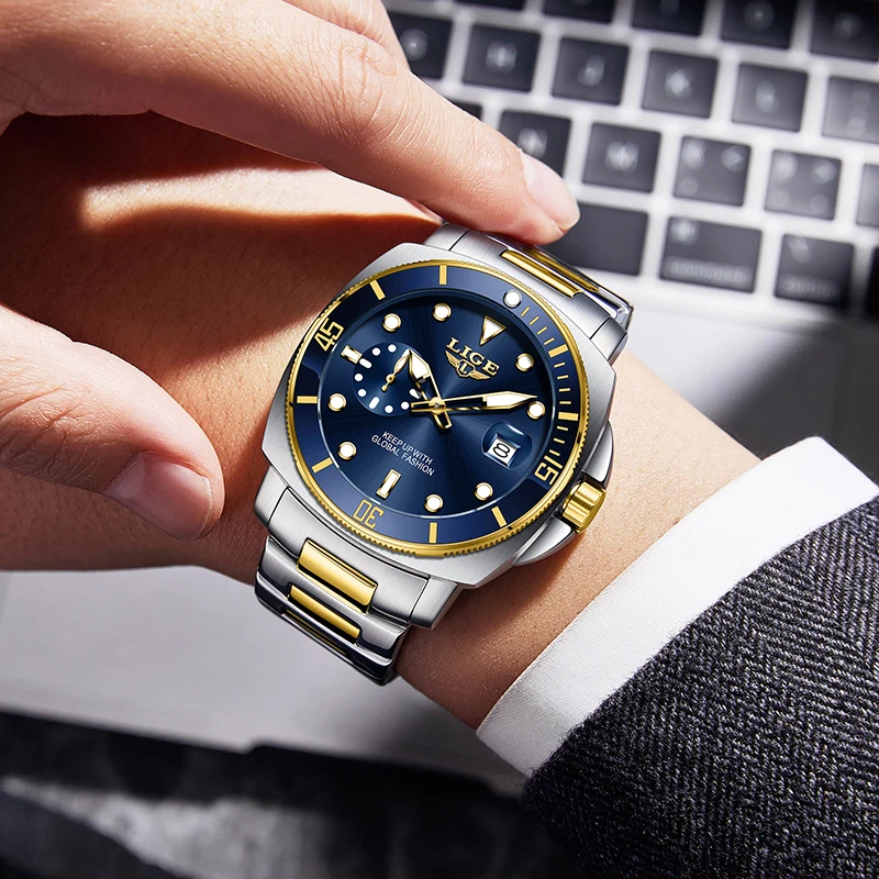 

Fashion 2026 LIGE New Business Mens Watch Luxury Quartz Wristwatches 30M Waterproof Luminous Steel Casual Watches Men Gift Reloj