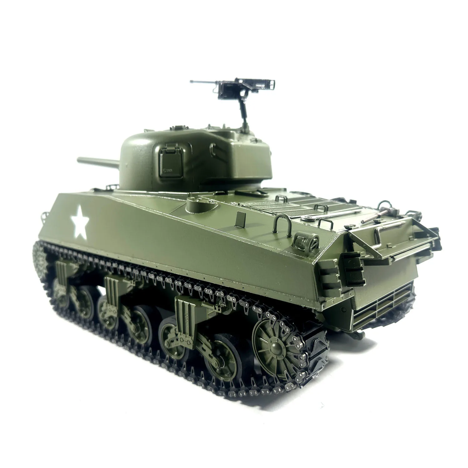 Metal Mato 1/16 M4A3 Sherman RC Tank RTR Infrared Recoil Army Green 1230 TH00673-SMT4