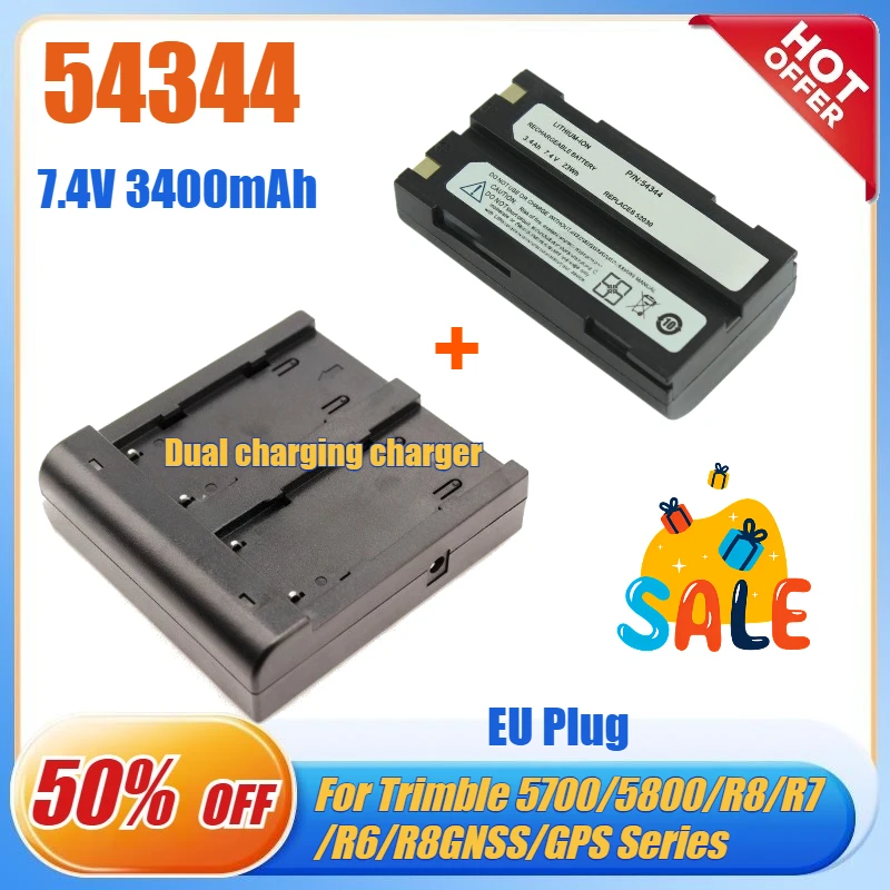 3400mAh 7.4V Battery for Trimble 54344 GPS Battery 5700 5800 MT1000 R7 R8 R6 R8GNSS Surveying Instruments BC-30/BC-30D Charger