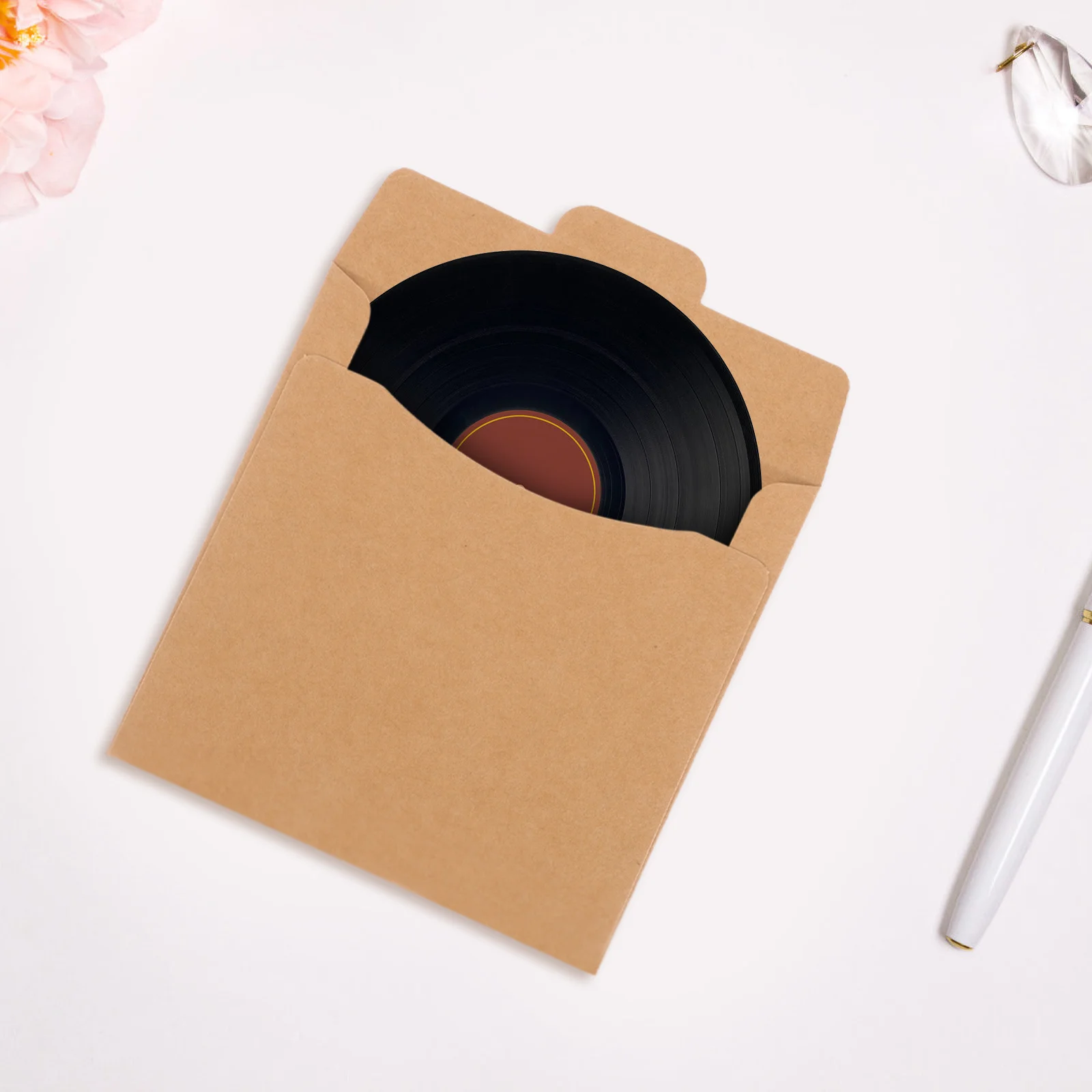 

50Pcs Cd Dvd Storage Sleeves Paper Bags Organizer for Discs Protection Space Saving Home Office Business Use Cd Sleeves