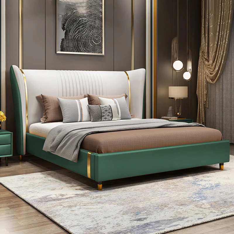 

#For Classic Leather Bed High End Padded Bed Set Furnished Bedroom Modern Luxury Wholesale King Bed with Storage