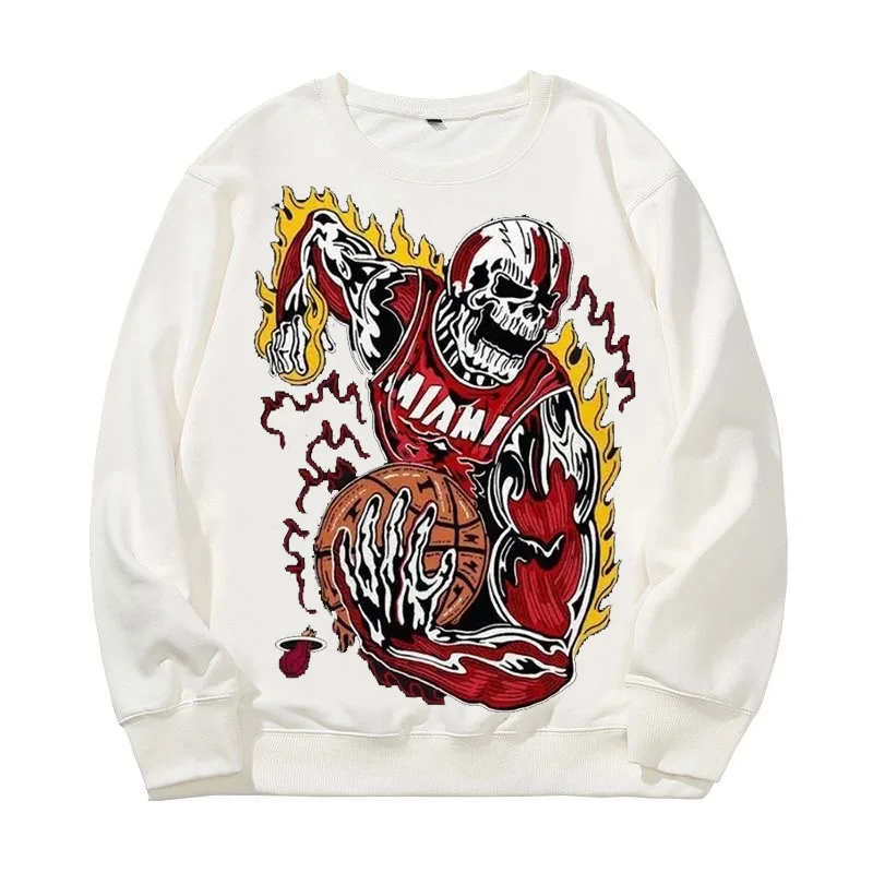 

2024 Fashion Brand Men's Hoodie Classic Cotton Printed Street Wear Cartoon Casual Super Basketball Print Hoodie Men and Women