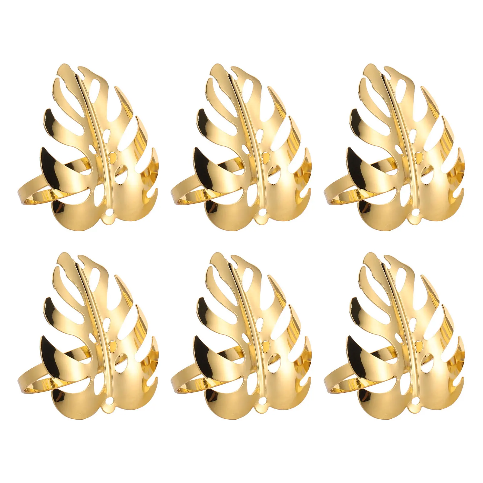 

6Pcs Alloy Napkin Rings Decorative Napkin Buckles Elegant Table Setting Party Wedding Banquet Dinner Accessories