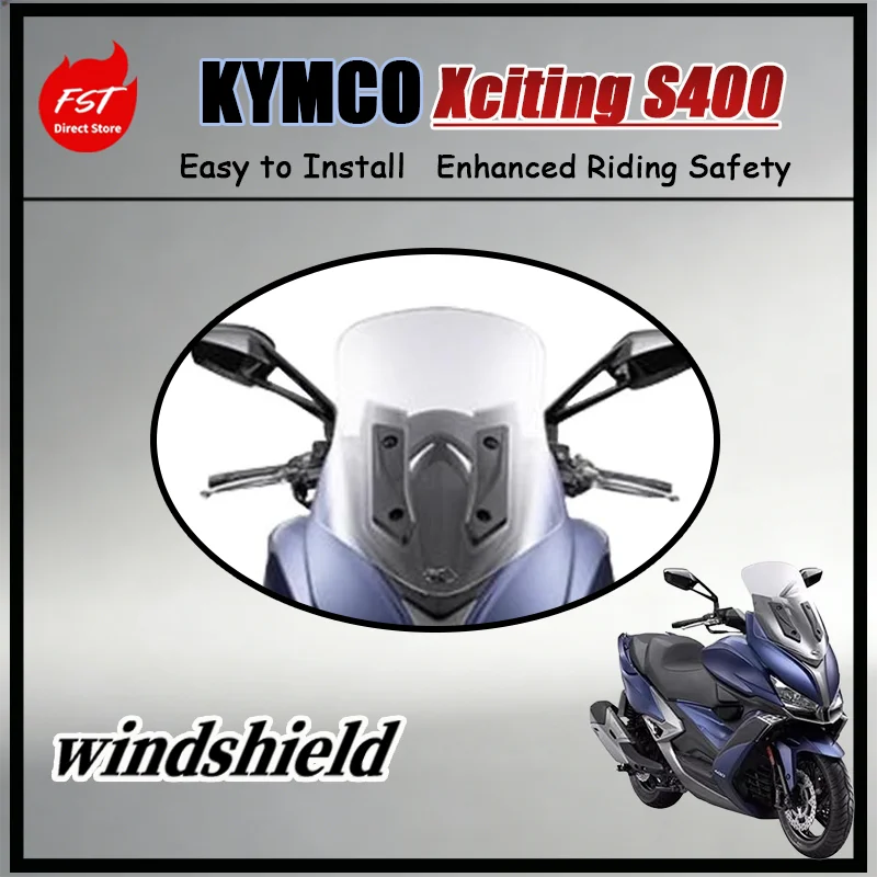 

FOR KYMCO Xciting S400 Touring Motorcycle Enhanced Front Windshield Upgrade Accessory - Heightened Protection Debris Protection