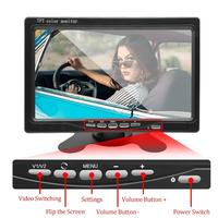 7 inch Car Monitor 16:9 800*480 Screen With 2 Way Video Input TFT HD Digital For Rear View Camera Parking Backup Reverse