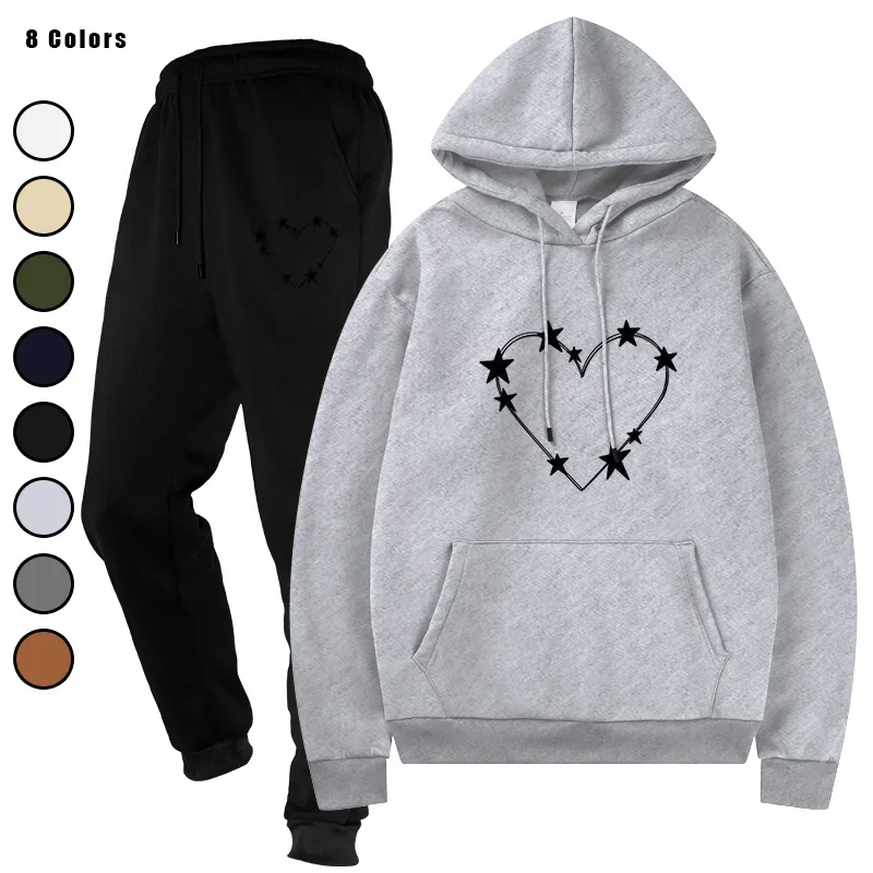 

Men's Autumn Winter Printed Warm Casual Sweatpants Tracksuit Hoodies Daily Sporty Jogger Suits Comfort Home Outdoor Outfits