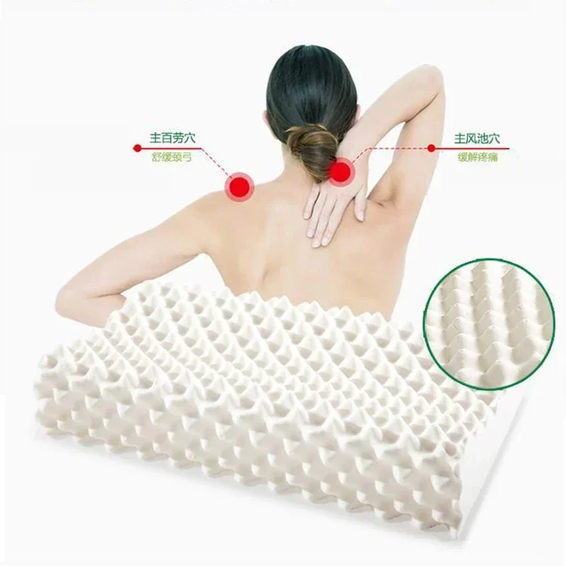 100% Thailand Latex Pillow Natural Latex Neck Memory Pillows Adult Children Cervical Spine Massage Pillow Core Home Hotel Pillow