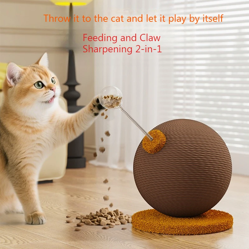Sisal-Kratzbaum All-in-One Vertikaler Tumbler-Katzenspielzeug Robuster Krallenschleifer für Hauskatzen