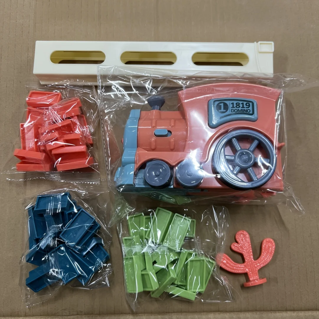 جديد التلقائي الكهربائية الدومينو قطار وضع سيارة الدومينو الملونة مجموعة ألعاب تعليمية للأطفال كتل هدية للبنين بنات #5
