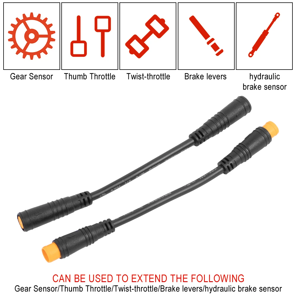 thumbnail image 2 of Waterproof Throttle Cable Bnineteenteam E-Bike Thumb Throttle Cable - 87cm 3 Pin Waterproof Extension Cable Electric Bike Modification Accessory 2 of 14