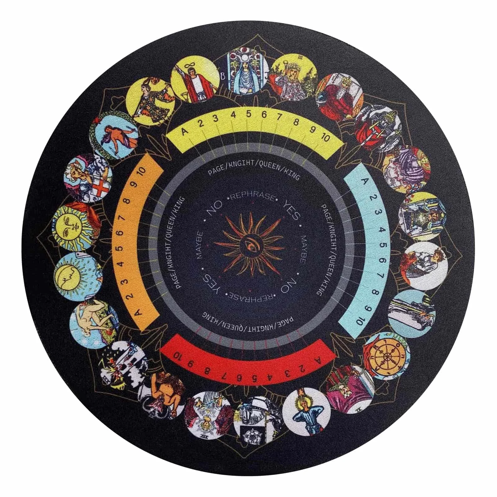 22cm Altar Tarot Table Cloth Divination Board Round Pendulum Mat Rubber Pendulum Divining Mat For Spiritual Healing Balance