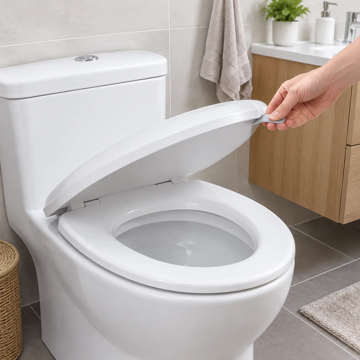 Portable Uncovering Lid Device Home Sanitary Toilet Seat Cover  Lifter Closestool Lid Lifter Lift Handle Bathroom Supplies