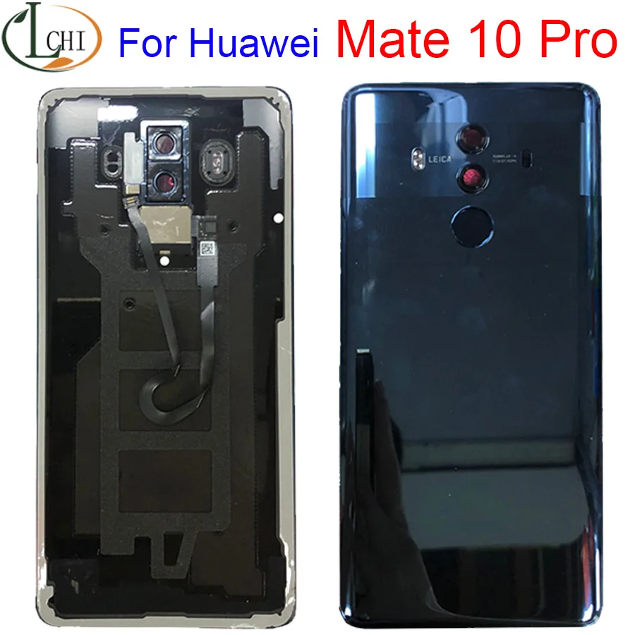 

Новый стеклянный задний корпус для Huawei Mate 10 Pro с датчиком отпечатка пальца + объектив камеры + Вспышка Mate 10Pro чехол для батареи