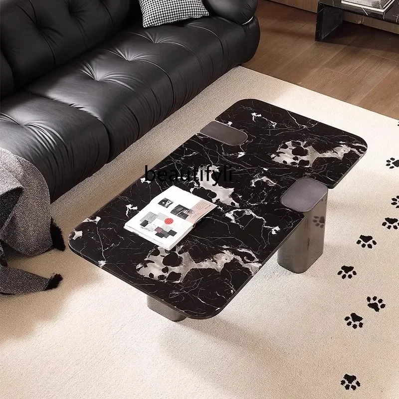 

Italian light luxury rectangular marble coffee table minimalist creative living room home high-end coffee table