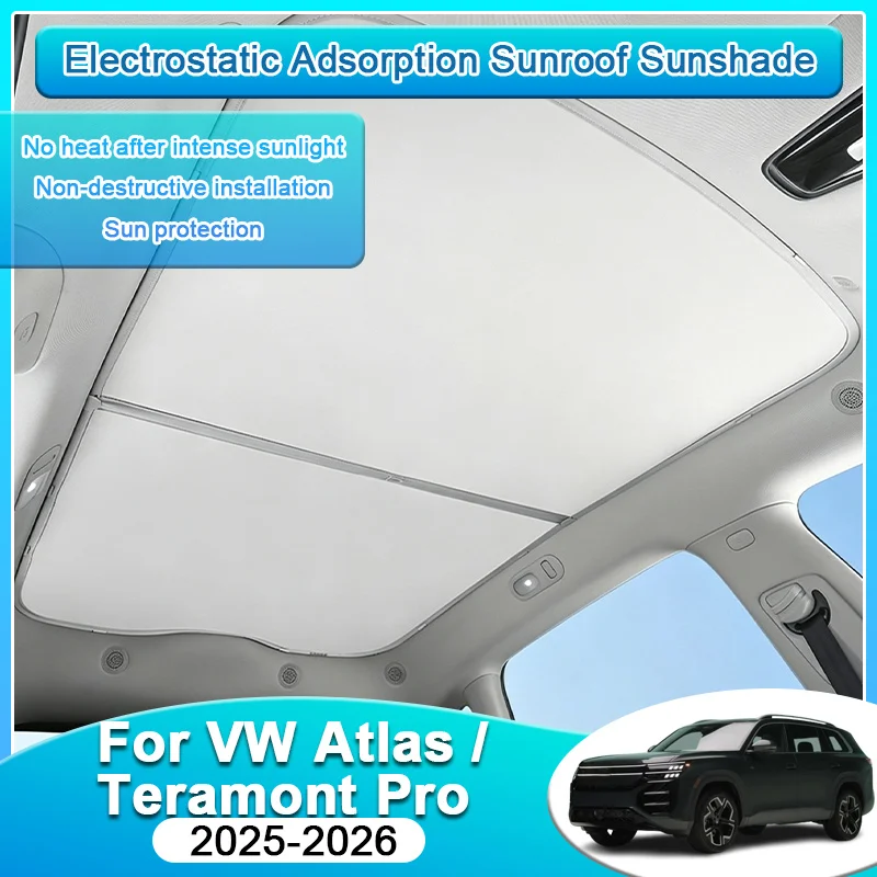 For Volkswagen VW Atlas Teramont Pro MK2 2025 2026 Electrostatic Adsorption Skylight Sunroof Sunshades Curtains Auto Accessories