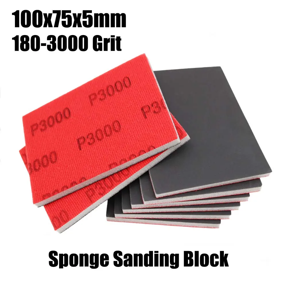 

10PCS Sponge Sanding Block 180-3000 Grit Abrasive Block Polishing Pads Wet And Dry Grinding Sponge Sand Blocks Abrasive Tools