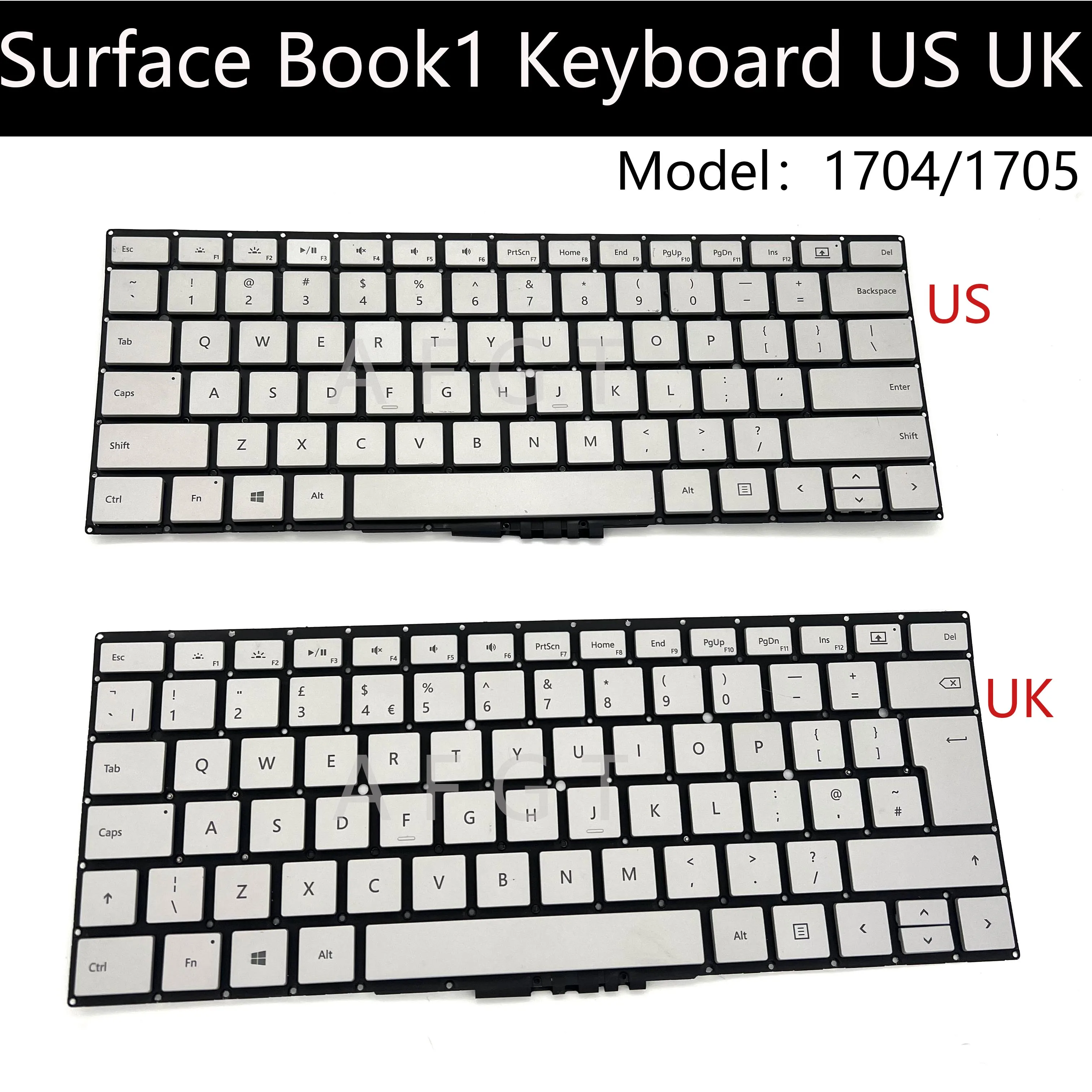 

Original Keyboard for Microsoft Surface Book1 1703 1704 1705 13.5 inch Keyboard Silver US UK