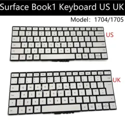 Original Keyboard for Microsoft Surface Book1 1703 1704 1705 13.5 inch Keyboard Silver US UK