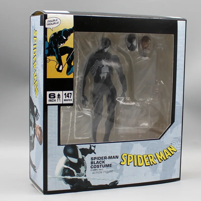 15cm Ct Factory Mafex147 Comic-book Version Symbiont Spider-man Venom Black Suit Action Figure Model Toy Collect Boy's Toy Gifts