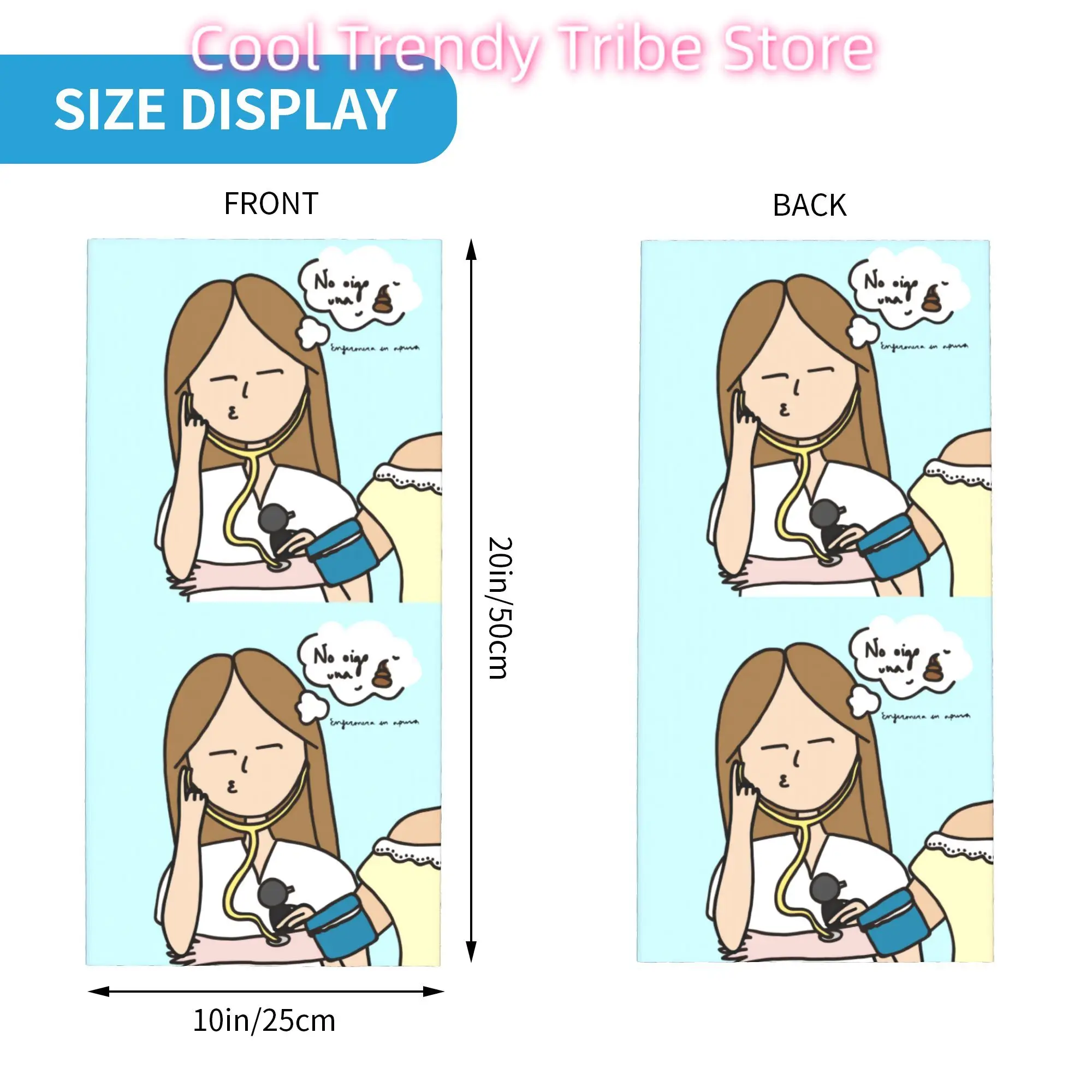 Custom Enfermera En Apuros Doctor Nurse Medical Neck Gaiter Women Men Windproof Winter  Bandana Scarf for Ski
