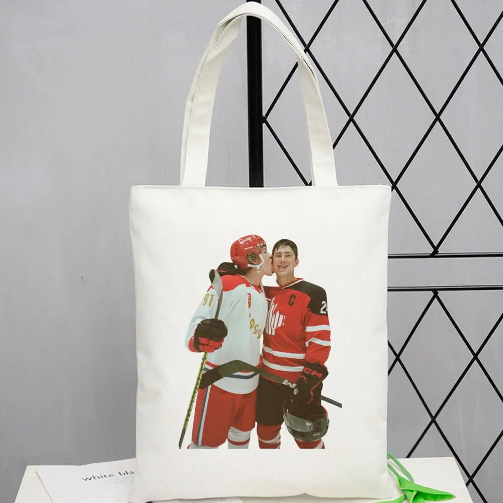 Heated Rivalry Canvas Tote Bags Rustic Charm Unique Pattern Zero Waste Lifestyle Shopping Bag Lifestyle Art Supplies Handmade