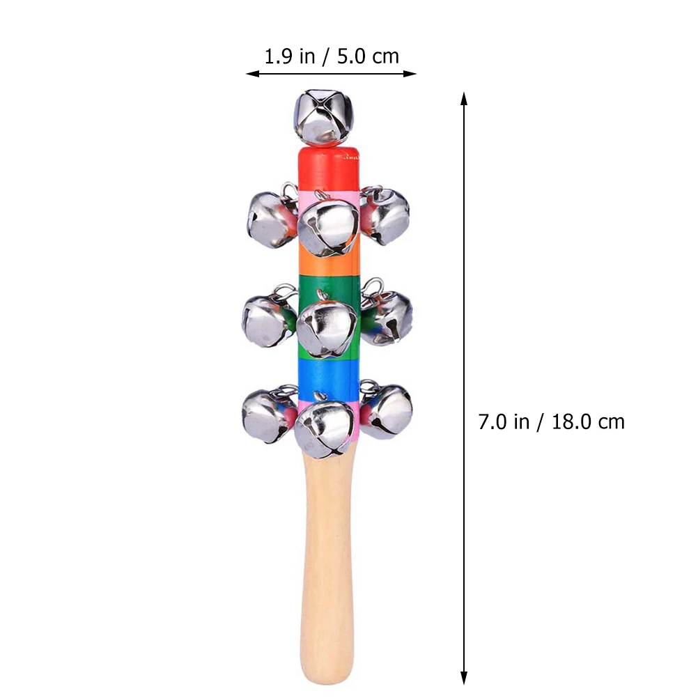 10 Pcs Hand Bell Sound Training Toys Bells for Kids Colorful Eco-friendly Baby Educational Wooden Adorable Rattles