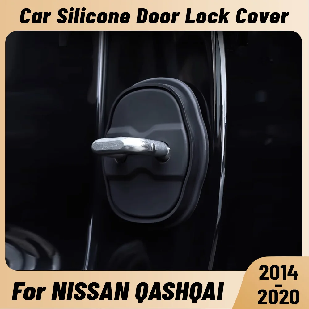 For NISSAN QASHQAI 2014-2020 Car Door Shock Absorber Door Lock Protector Silicone Auto Door Lock Latches Cover Accessories