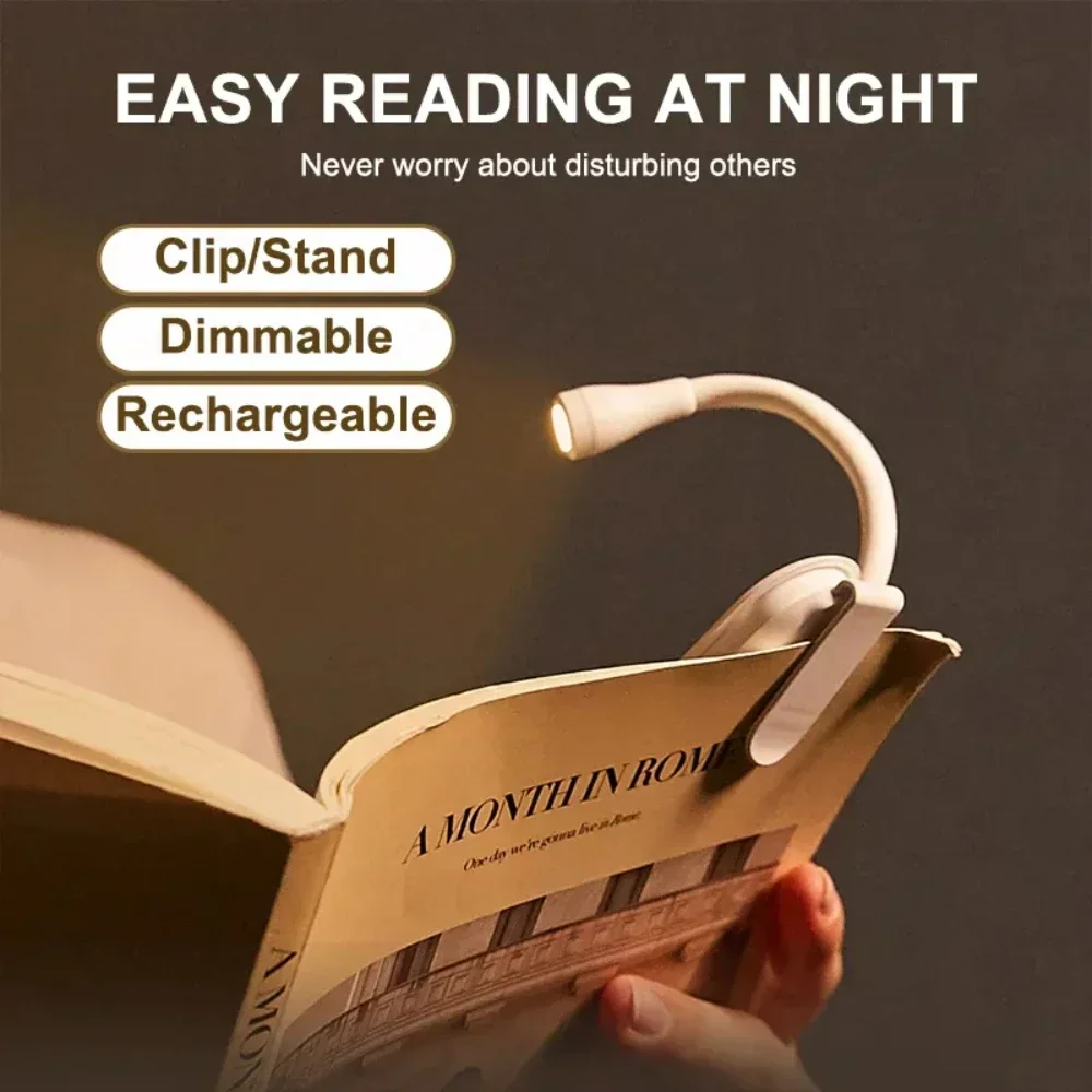 

Eye Protection Mini Book Light 3 Dimmable Mode Clip Flip Study Lamp Rechargeable LED Night Light Reading Light Childrens Student