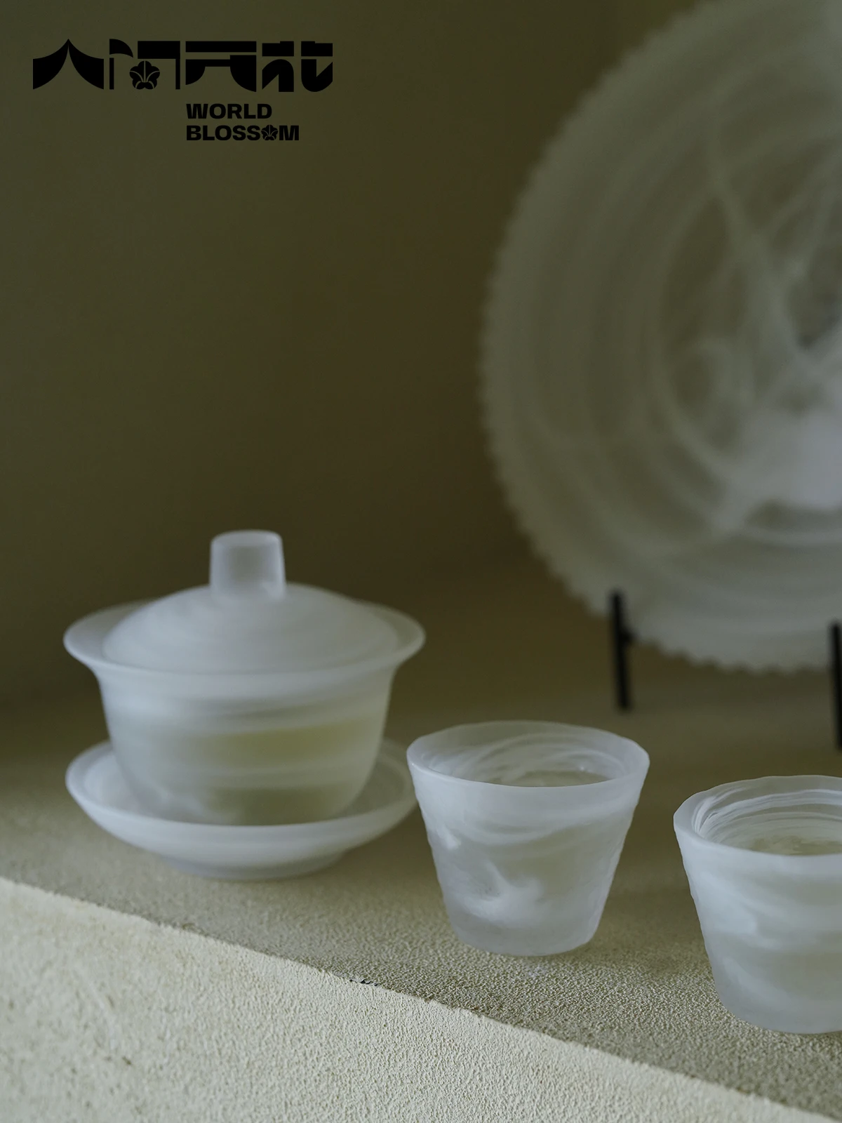 Original Home Use White Transparent Foggy Lid Bowl Tea Set Glass Tea Brewing Matte Finish Sensation Pure Color Heat Resistant