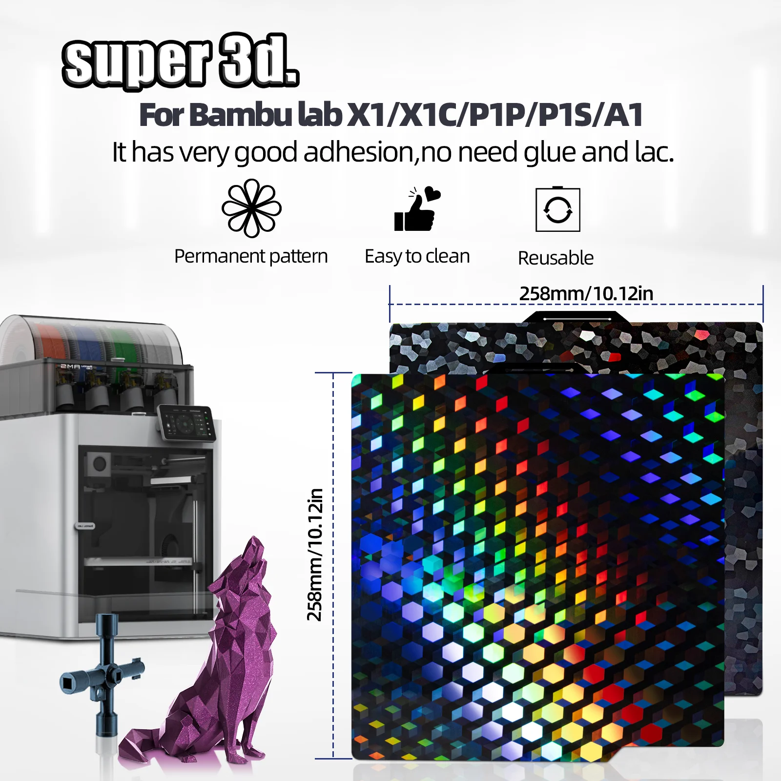 

Bambulab X1C P1P P1S A1 X1 Соединительная пластина для лабораторной пластины Bambu Гладкий лист PEG для 3D-принтера Bambulabs x1 p1p Нагревательная пластина