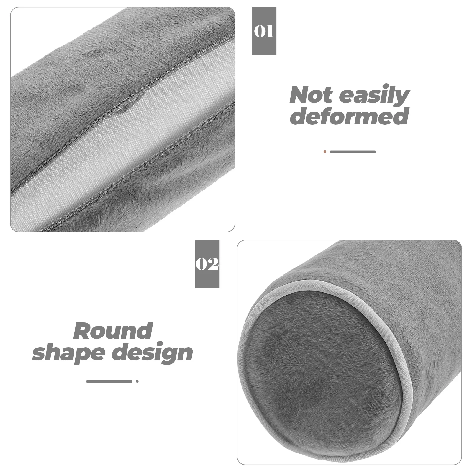 

Memory Foam Neck Pillow Round Cervical Support Cylinder 45cm Travel Lumbar Pillow Leg Rest Sleep Aid Grey Round Throw Pillows