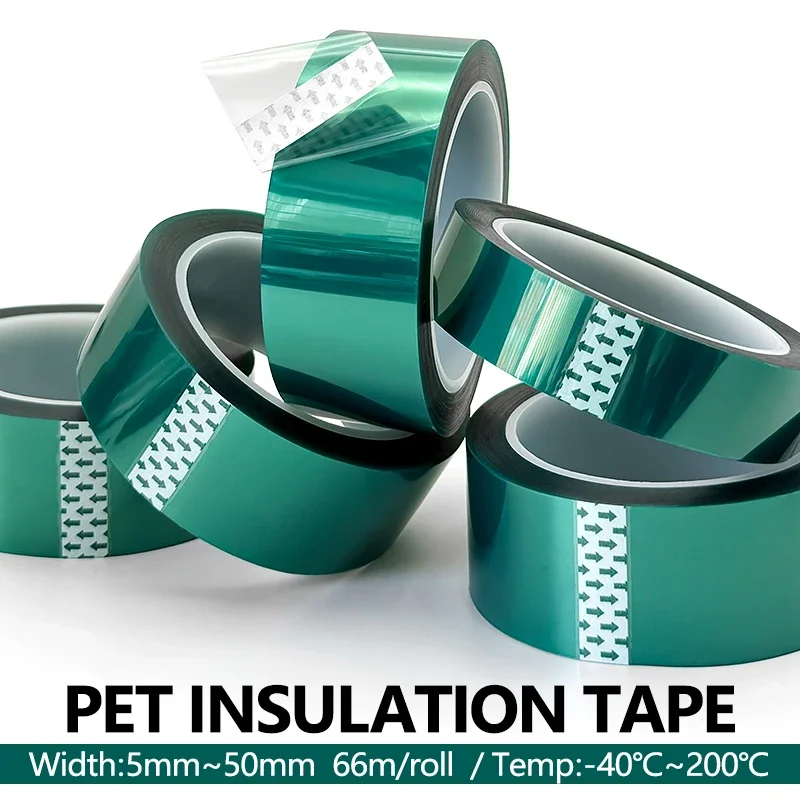 Green PET Film Tape 3mm~50mm High-Temperature Heat-Resistant Printed Board Brazing SMT Coating Shielding Protection Strip