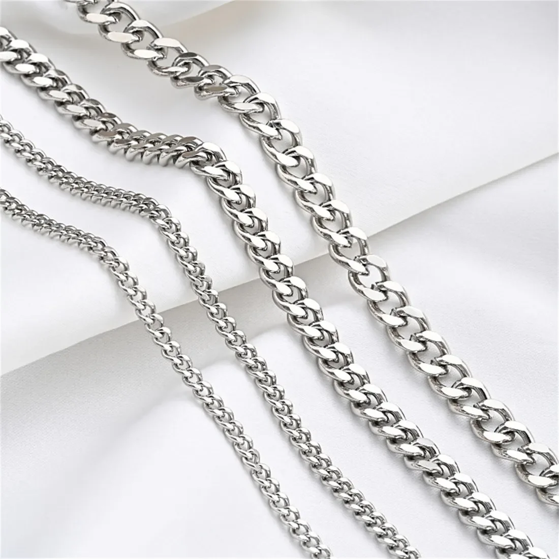 

Copper Plated Platinum Sparkling Face Grinding Chain Loose Chain Necklace Bracelet Ear Jewelry Accessories Handmade Materials