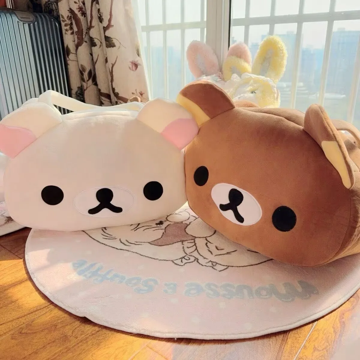 

НОВАЯ сумка Rilakkuma с героями мультфильмов, аниме, плюшевая сумка, сумка на плечо в японском стиле, кавайная сумка для багажа, подарки для девочек, большая вместимость