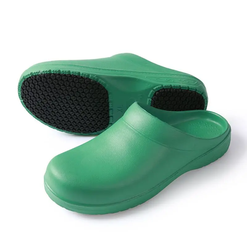 Unisex Non-Slip Eva Sole Shoes - Comfortable Black Work Shoes Suitable for Nurses, Chefs, and Office Use, with Easy Slip-On Design, Tire-Textured Soles for Enhanced Grip, Chef's Clogs, Slip-On Footwear, Durable Slippers, Non-Slip Work Shoes