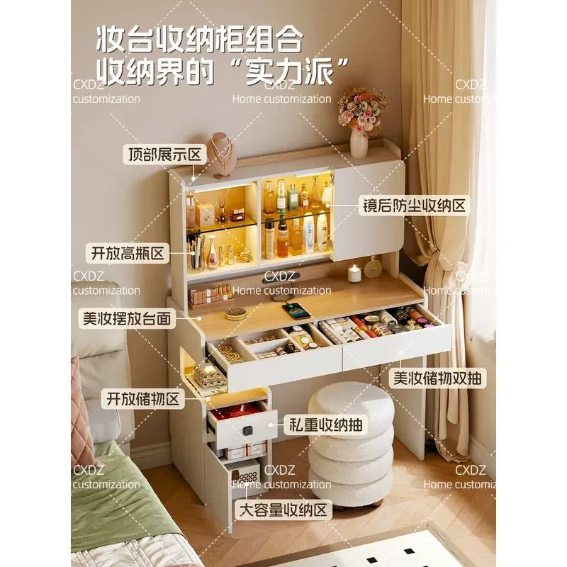 Simple dresser with fingerprint lock bedside table bedroom 2026 new high-end home office computer desk desk