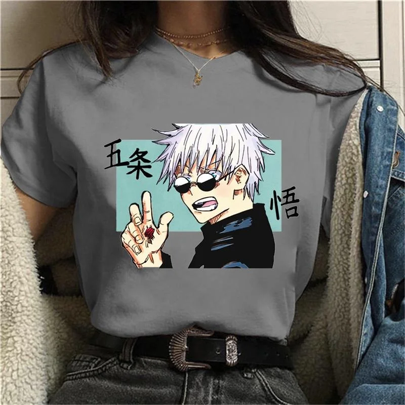 New Fashion Satoru Gojo T-Shirt Summer Short Sleeve Casual Round Neck T Shirt Streetwear Fashion Anime Harajuku Tees