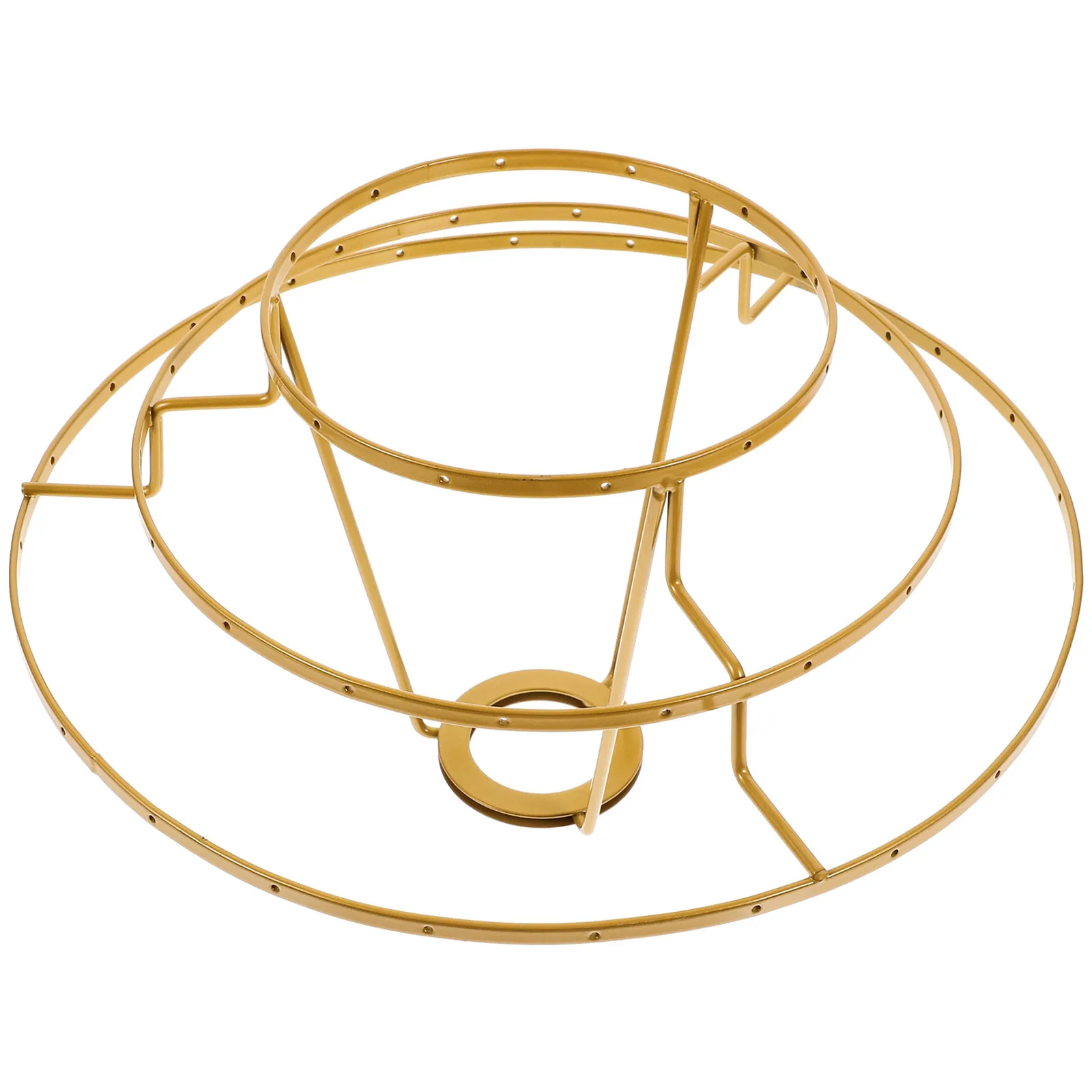 DIY Lampshade Frame 3-Layer Solid Metal Ring Support Even Hole Position for Wall Table Desk Lamp Shade Ring Fitter Lamp Shade