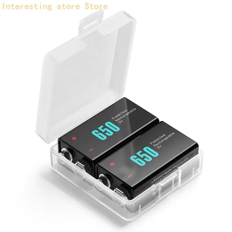 Schützender Aufbewahrungshalter für 9-V-Batterien, durchsichtiger Kunststoffkoffer mit 2 Steckplätzen für die organisierte – Detail 2