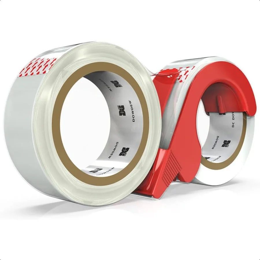 

[110 Total Yards] Clear Packing Tape with Dispenser [2 Pack] Packaging Tape 1.88 Inch x 55 yd Refill Rolls for Shipping Mailing