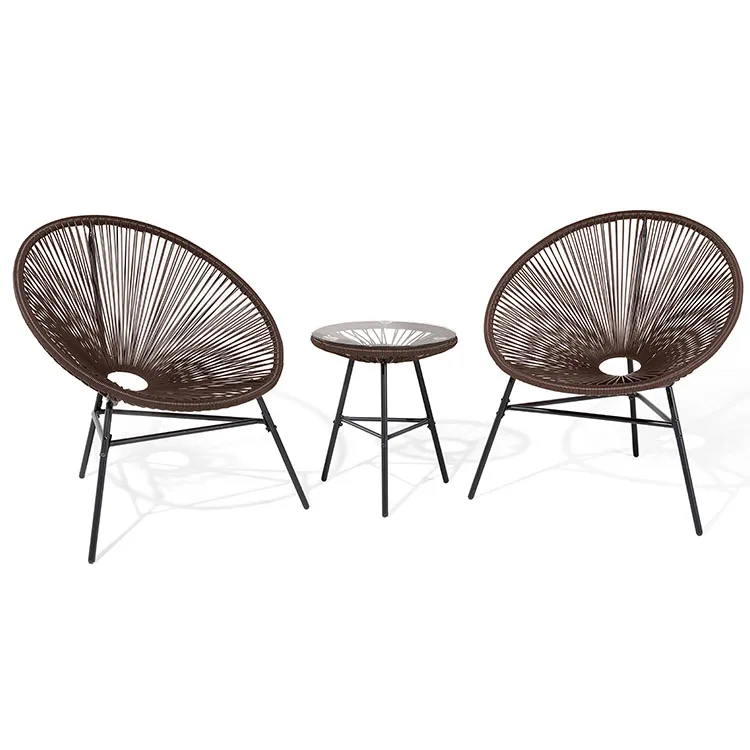 2 مقاعد بيسترو مجموعة متعدد الألوان الروطان الخوص أكابولكو صالة كرسي مع سلة مغزولة سلسلة كرسي القمر وطاولة زجاجية #1